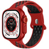 「カラフルスポーツバンド」通気性と吸汗性に優れたApple Watch用シリコンバンド - 赤と黒