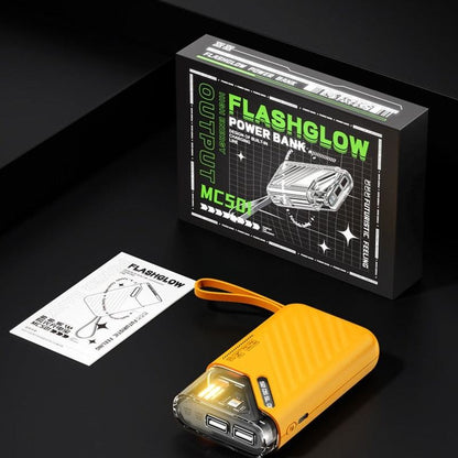 10000mAh ミニポータブルパワーバンク（ケーブル付属） - デジタルディスプレイ 急速充電