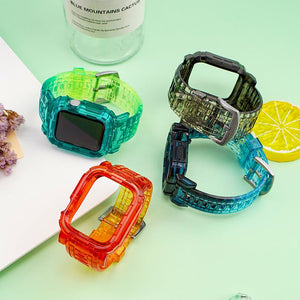「See Through Me」グラデーションカラーの透明アップルウォッチバンド