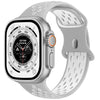 「カラフルスポーツバンド」通気性と吸汗性に優れたApple Watch用シリコンバンド - グレー＆ホワイト