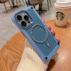 フロストマグネットMagsafe透明シンプルシリコンiPhoneケース - 青（磁力付き）