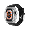 Apple Watch Ultra用透明一体型シリコンバンドケース - 黒