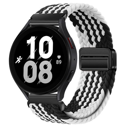 20mm &amp; 22mm ストライプナイロン織りマグネット式ウォッチストラップ Samsung/Garmin/Fossil/その他対応