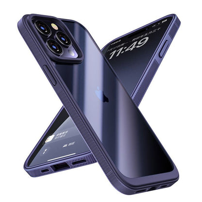ピュアカラー透明ソフトエッジiPhoneケース - レンズプロテクター内蔵