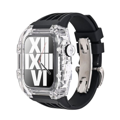 Apple Watch用バタフライバックル付き44/45mm透明Vitonコンバージョンケース