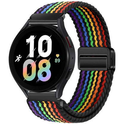 20mm &amp; 22mm カラフルナイロン編み込みマグネット式ウォッチストラップ Samsung/Garmin/Fossil/その他対応