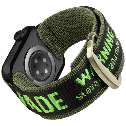 Apple Watch用「アウトドアバンド」ナイロン編みバンド（メタルバックル付き）