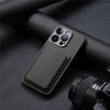 Magsafe磁気カードホルダー付きレザーiPhoneケース - 黒