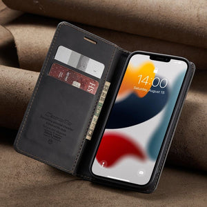 フリップカードレザー保護iPhoneケース