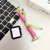 「カラフルバンド」ツイストロープナイロン編み込みウォッチバンド（Apple Watch用） - 緑+ピンク