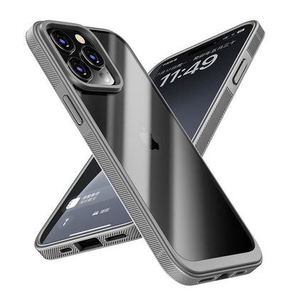 ピュアカラー透明ソフトエッジiPhoneケース - レンズプロテクター内蔵