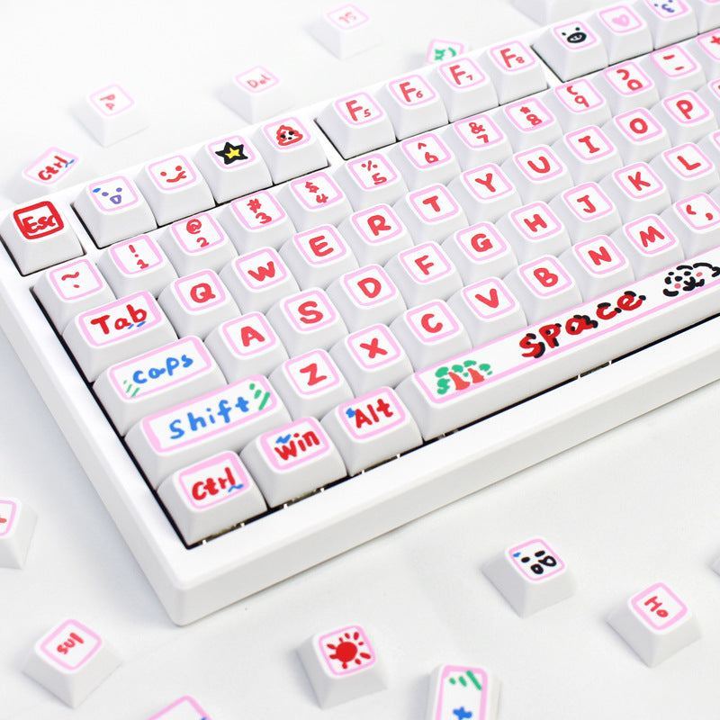 「チャビーキーキャップ」XDAメカニカルキーボードキーキャップセット - ハンドペイント