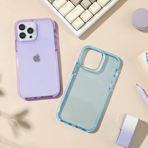カラフルで透明な耐衝撃フルカバーiPhoneケース