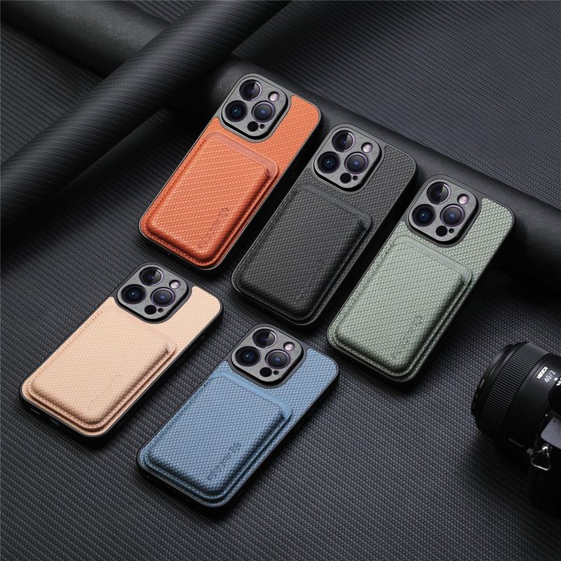 Magsafe磁気カードホルダー付きレザーiPhoneケース