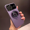 フロストマグネットホルダーiPhoneケース - 紫の