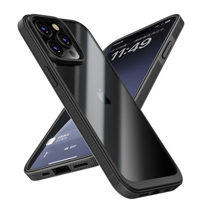 ピュアカラー透明ソフトエッジiPhoneケース - レンズプロテクター内蔵
