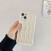 「サイバー」ウェーブTPU iPhoneケース - 白