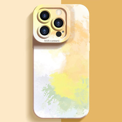 「カラフルな水彩画」シリコン製フルカバーバンパー保護iPhoneケース