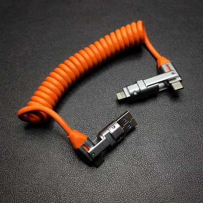 「フル装備のチャビー」6-in-1 240W急速充電スプリングケーブル