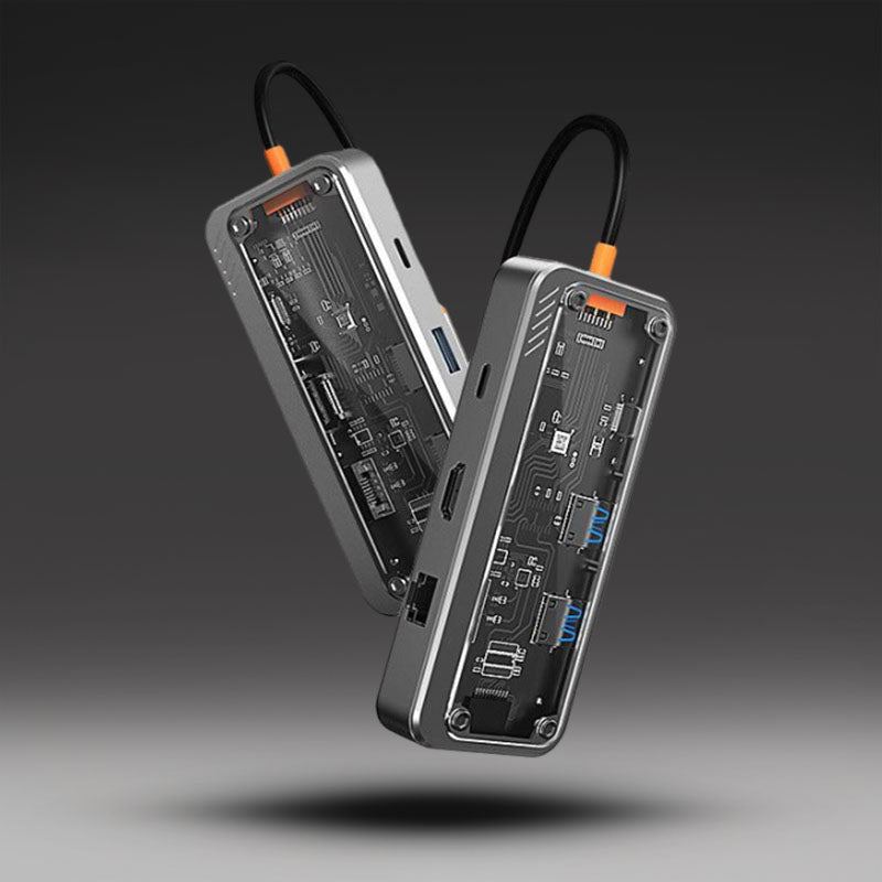 "See Through Me" 8-in-1 Type-C Adapter Docking Station