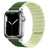 Apple Watch用「スポーツツートン」マグネット式シリコンバンド - ダークグリーン + ライトグリーン