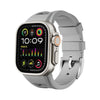 「スポーツバンド」通気性と吸汗性に優れたApple Watch用シリコンバンド - グレー+シルバーバックル