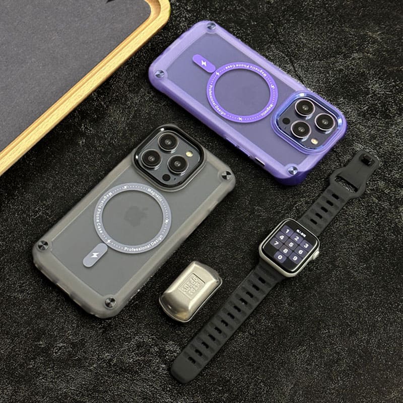 フロストマグネットMagsafe透明シンプルシリコンiPhoneケース
