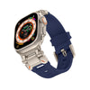 Apple Watch用「究極のラグジュアリー」TPUバンド（チタンコネクタ付き） - 青い