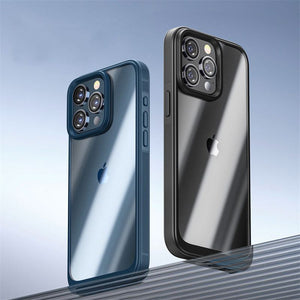 ピュアカラー透明ソフトエッジiPhoneケース - レンズプロテクター内蔵