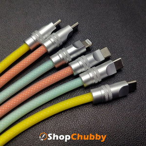 「シースルーチャビー」超ソフト透明編み込み充電ケーブル