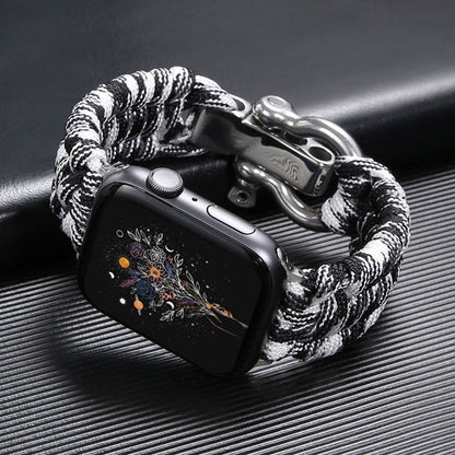Apple Watch用ナイロンスポーツ編み込みスチールバックルバンド
