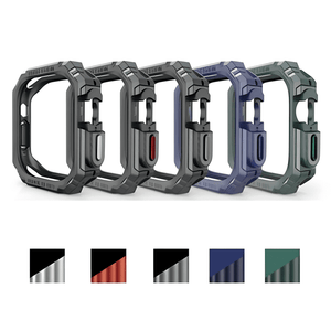 iWatch ウルトラソフト TPU ボーダー保護ケース カーボンファイバーテクスチャ