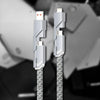 「Cyber」4 in 1 高速充電ケーブル (1 本ですべてのデバイスに対応) - グレー