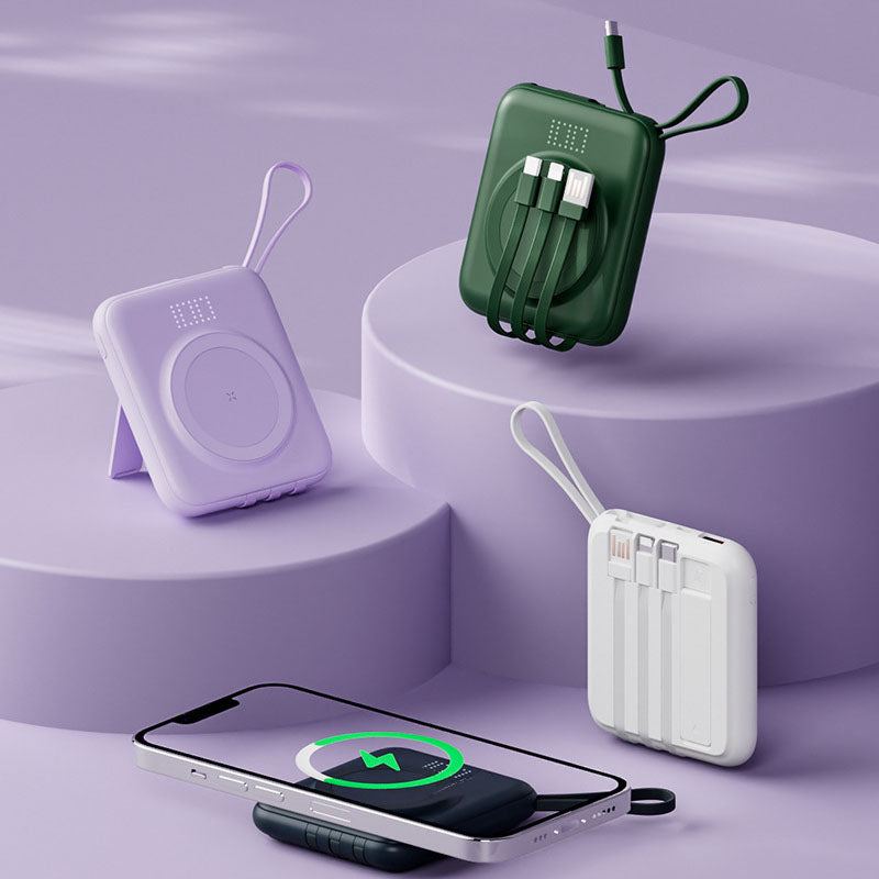 3-in-1 10000mAh ワイヤレス Magsafe パワーバンク（スタンド＆デジタルディスプレイ付き）